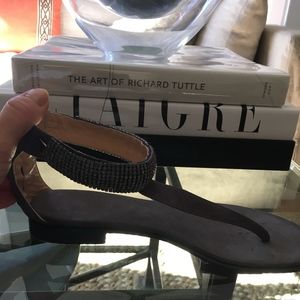 Beautiful suede sandals custom made in Palm Beach.